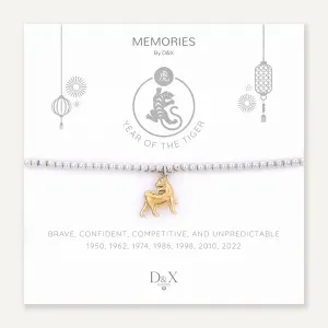 Memories: "YEAR OF THE TIGER" | Tiger Bracelet | White Gold & 18K Gold-Plated