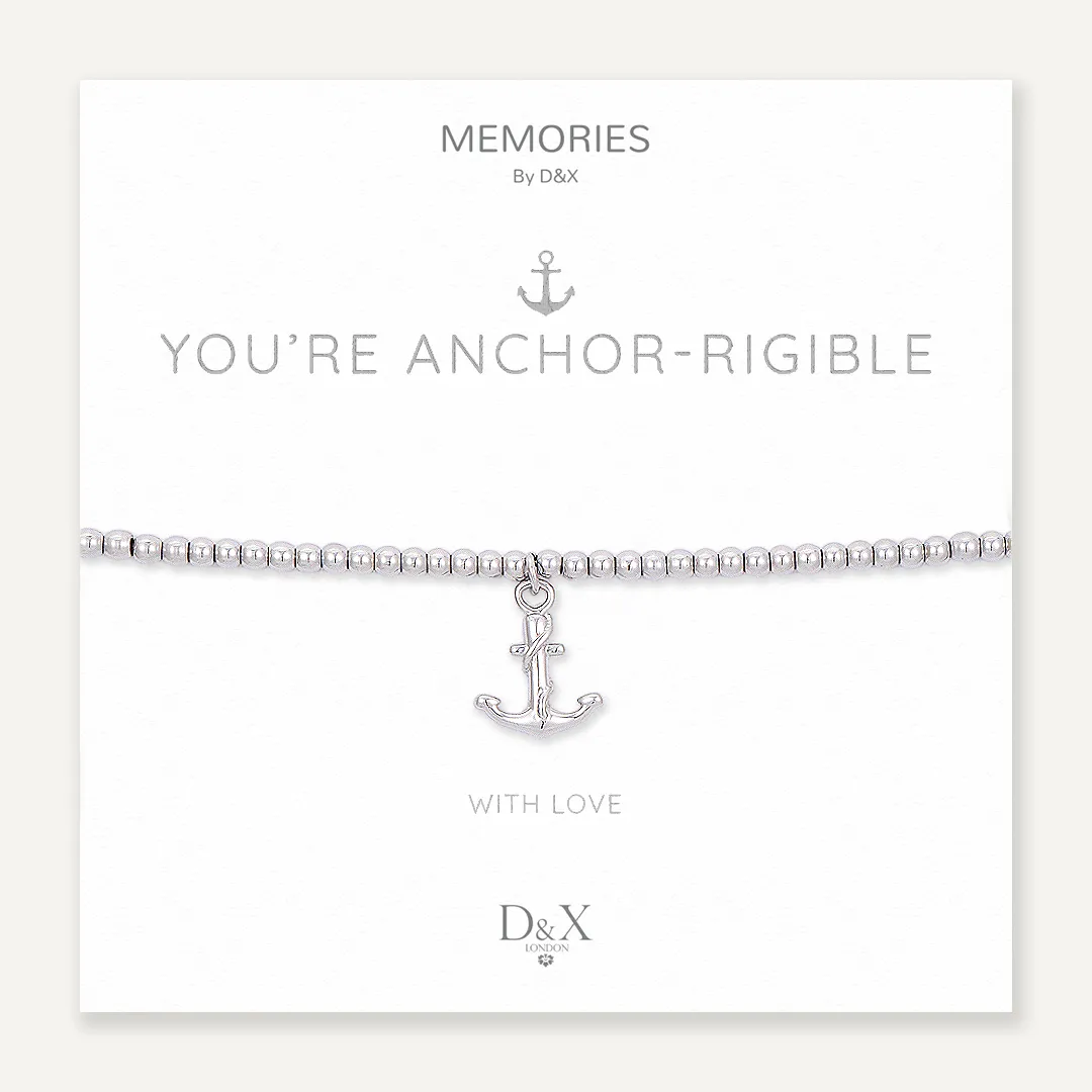 Memories: "YOU’RE ANCHOR-RIGIBLE" | Anchor Bracelet | White Gold-Plated