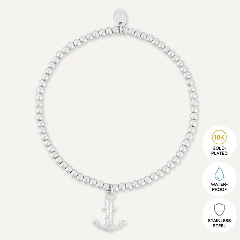 Memories: "YOU’RE ANCHOR-RIGIBLE" | Anchor Bracelet | White Gold-Plated