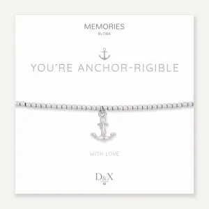 Memories: "YOU’RE ANCHOR-RIGIBLE" | Anchor Bracelet | White Gold-Plated