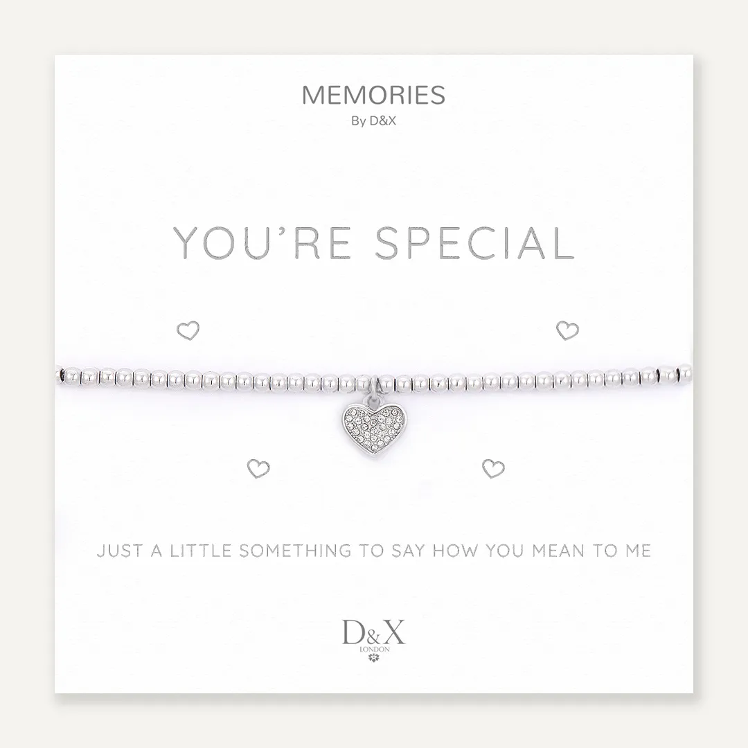 Memories: "YOU'RE SPECIAL" | Heart Bracelet | White Gold-Plated