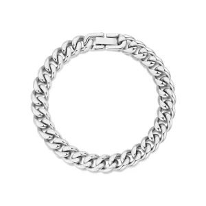 Men's 9mm Stainless Steel 7.5-8.5 Inch Curb Chain Bracelet