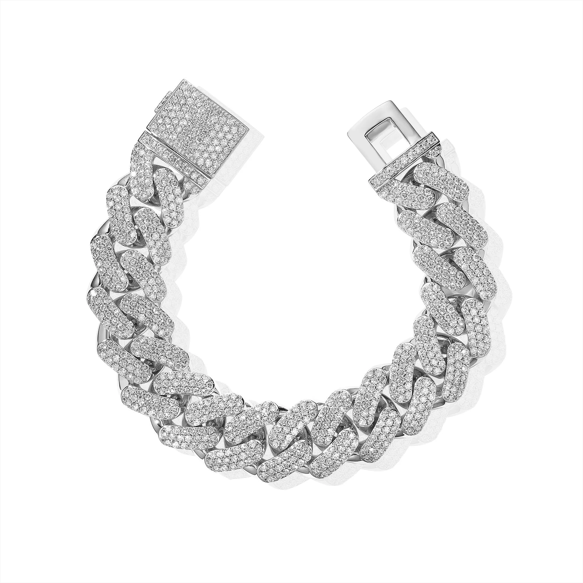 Orchid Gems 21mm Iced Out Miami Cuban Bracelet