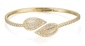 Orchid Gems Twin Leaves Diamond Bangle