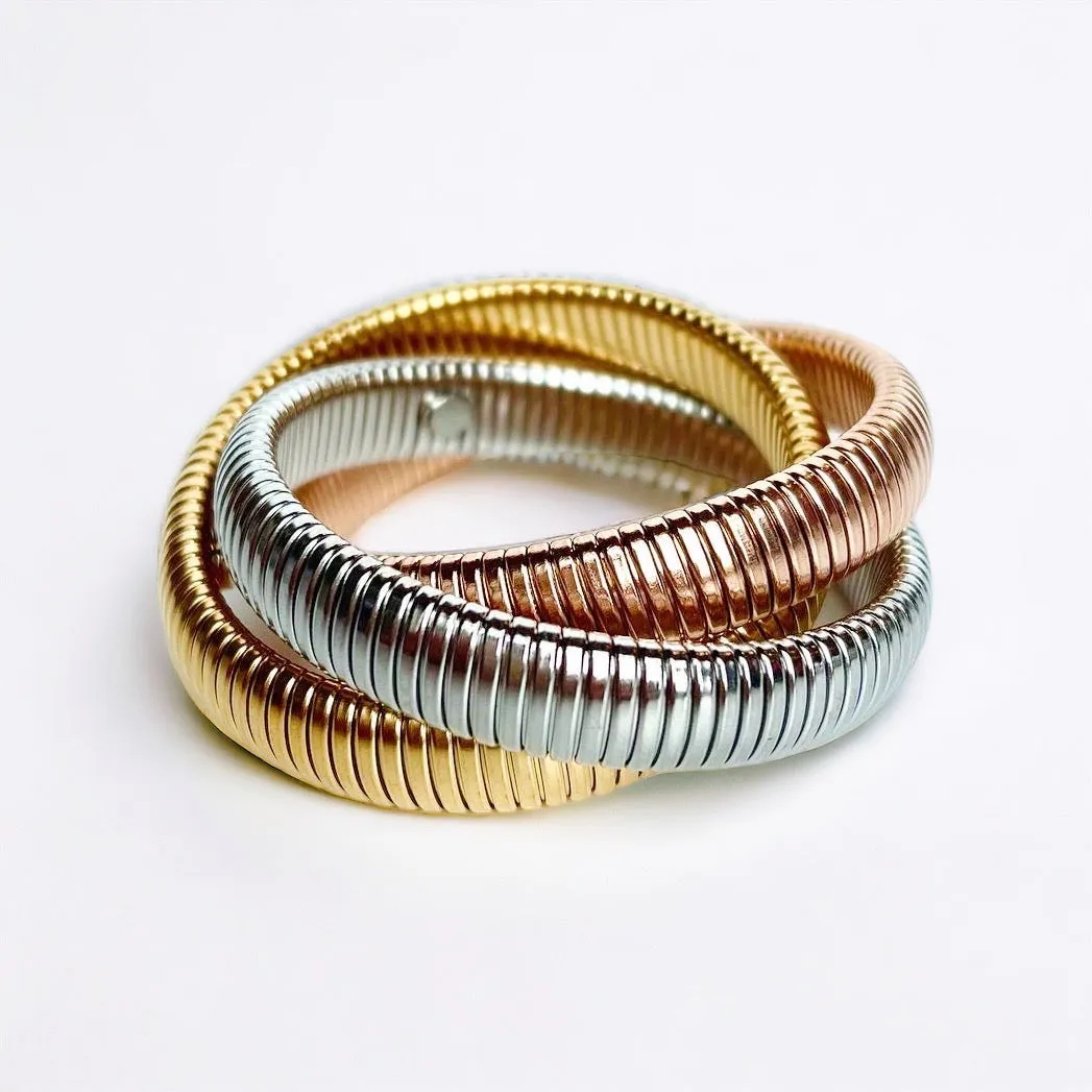 "Gilded Grace" Stack Metal Bracelets