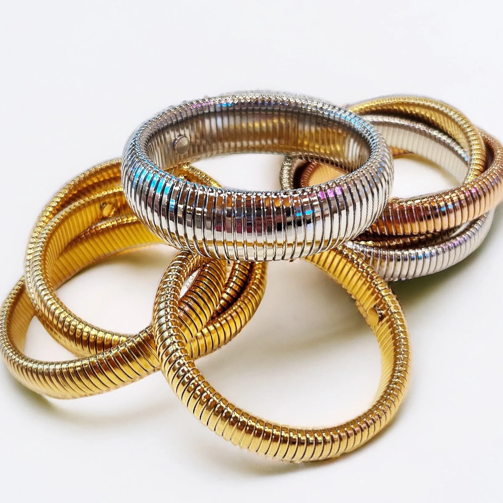 "Gilded Grace" Stack Metal Bracelets