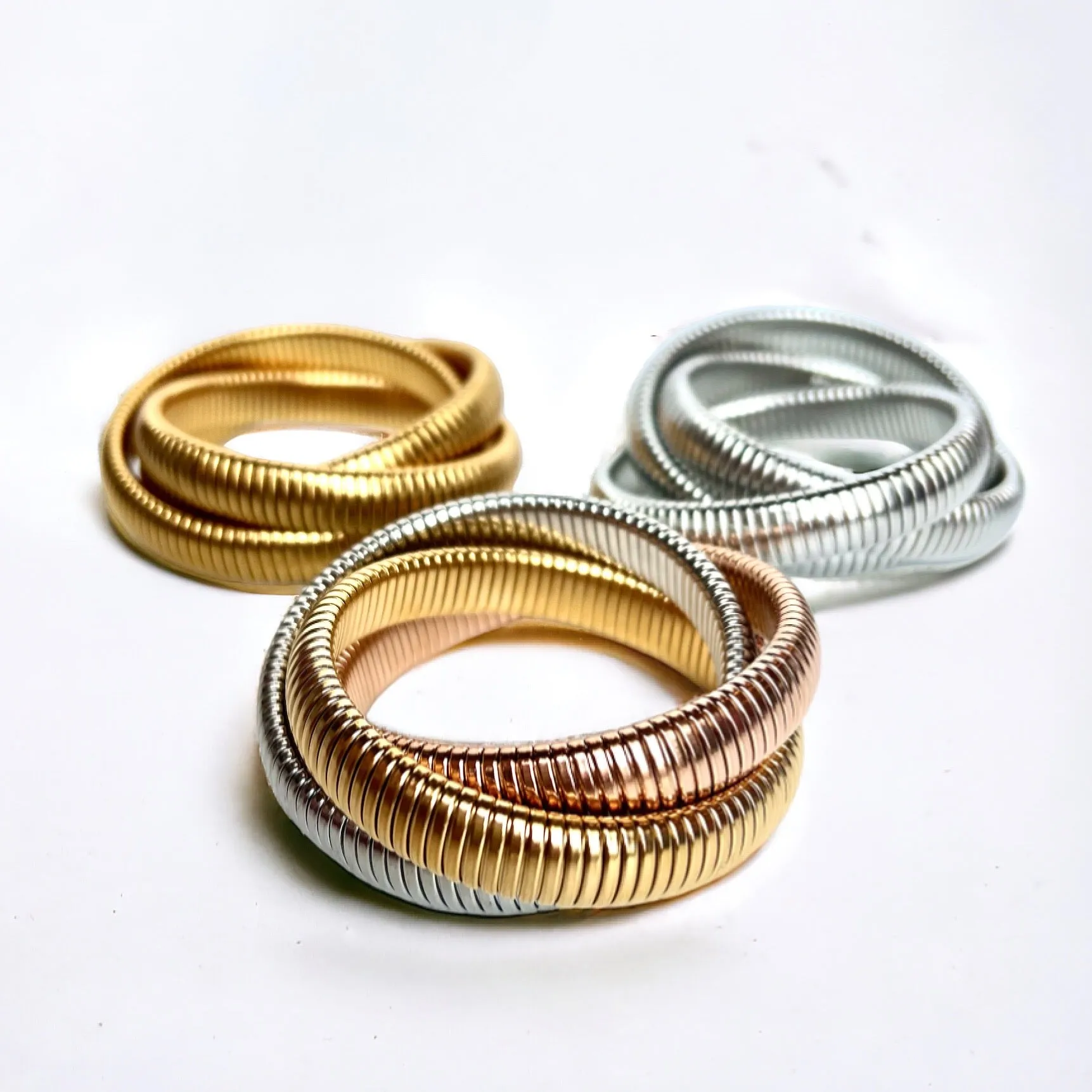 "Gilded Grace" Stack Metal Bracelets