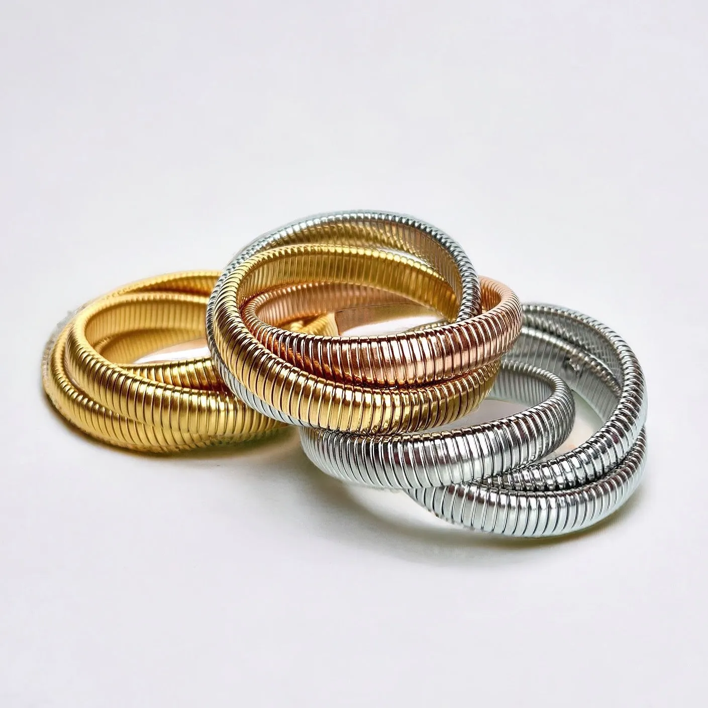 "Gilded Grace" Stack Metal Bracelets