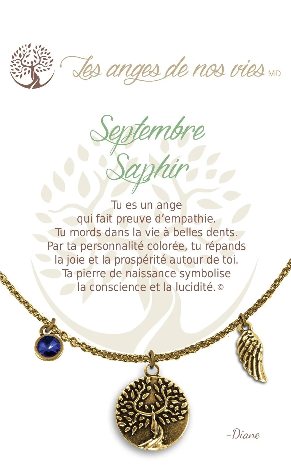 Septembre - Saphir: Birthstone Necklace