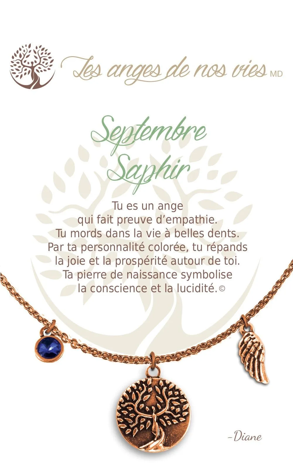 Septembre - Saphir: Birthstone Necklace