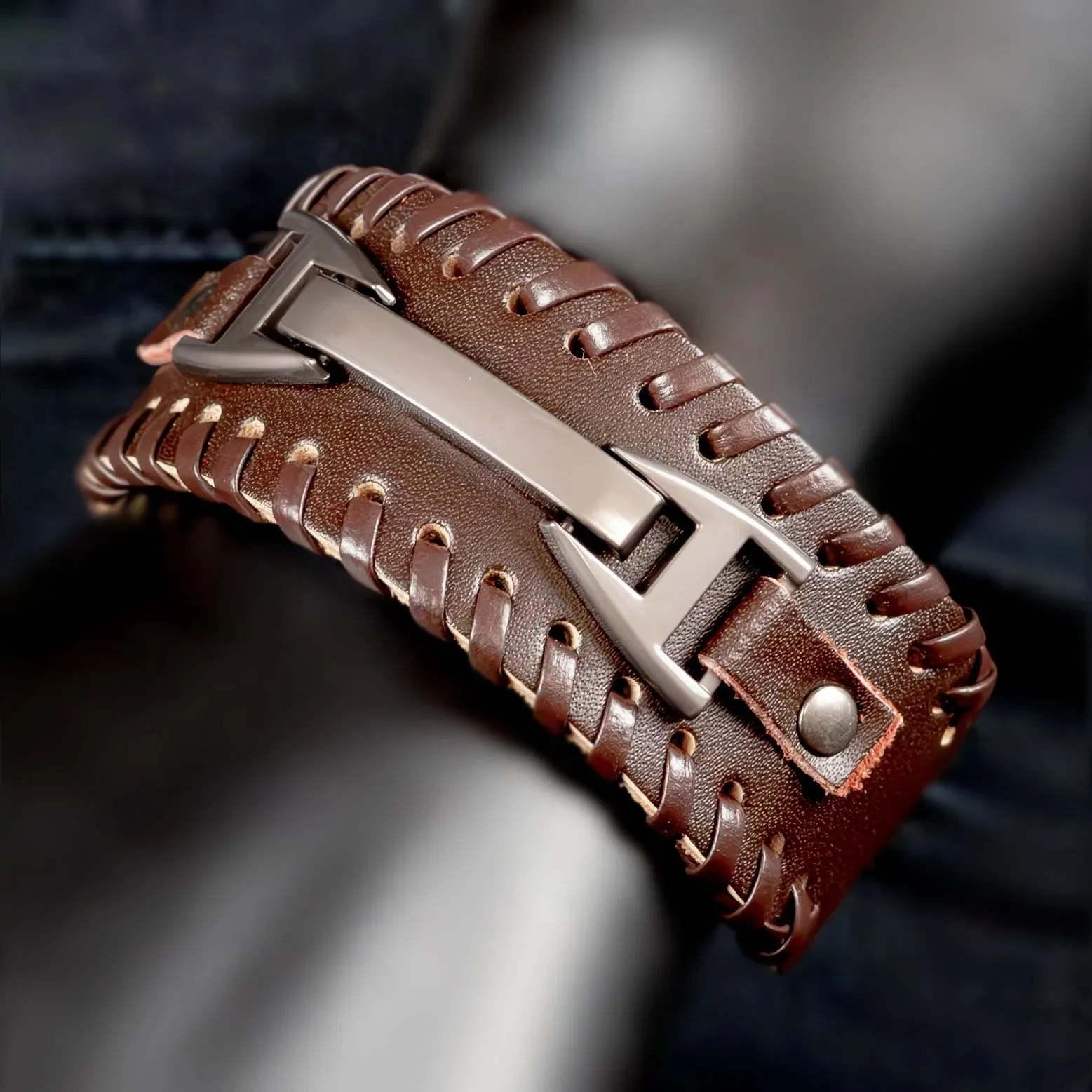 Sidonio Leather Bracelet with Inline Insert