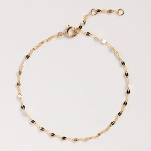 Solid Gold Bold Sparkle Link Chain Bracelet