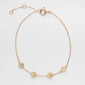 Solid Gold Diamond Moon Phases Bracelet