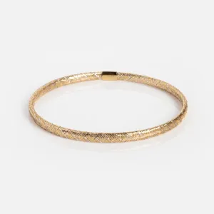 Solid Gold Mixed Metal Mesh Bracelet