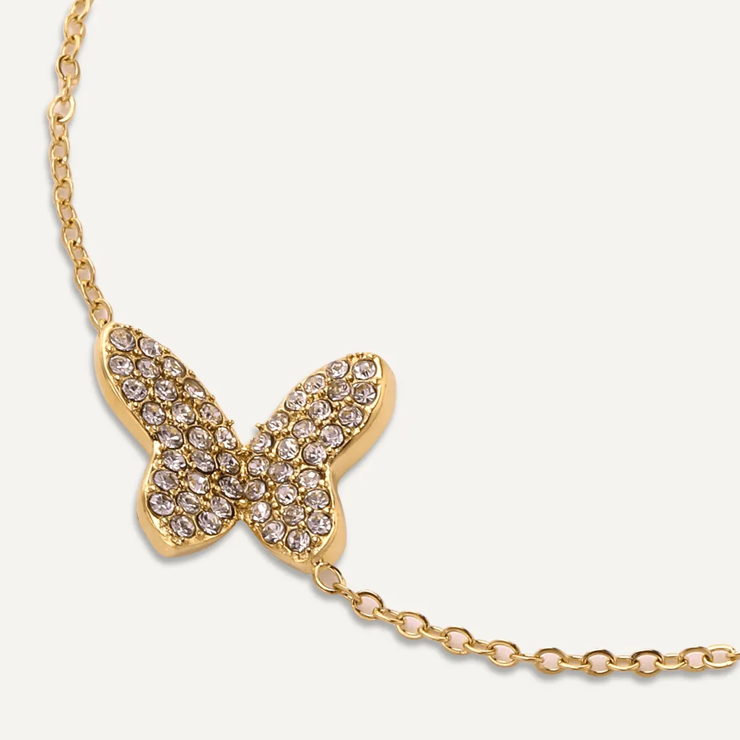 Vibes | Butterfly Bliss Clasp Bracelet | 18K Gold-Plated