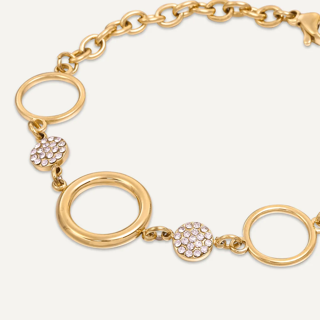 Vibes | Circle Harmony Clasp Bracelet | 18K Gold-Plated