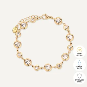 Vibes | Crystal Orbit Clasp Bracelet | 18K Gold-Plated