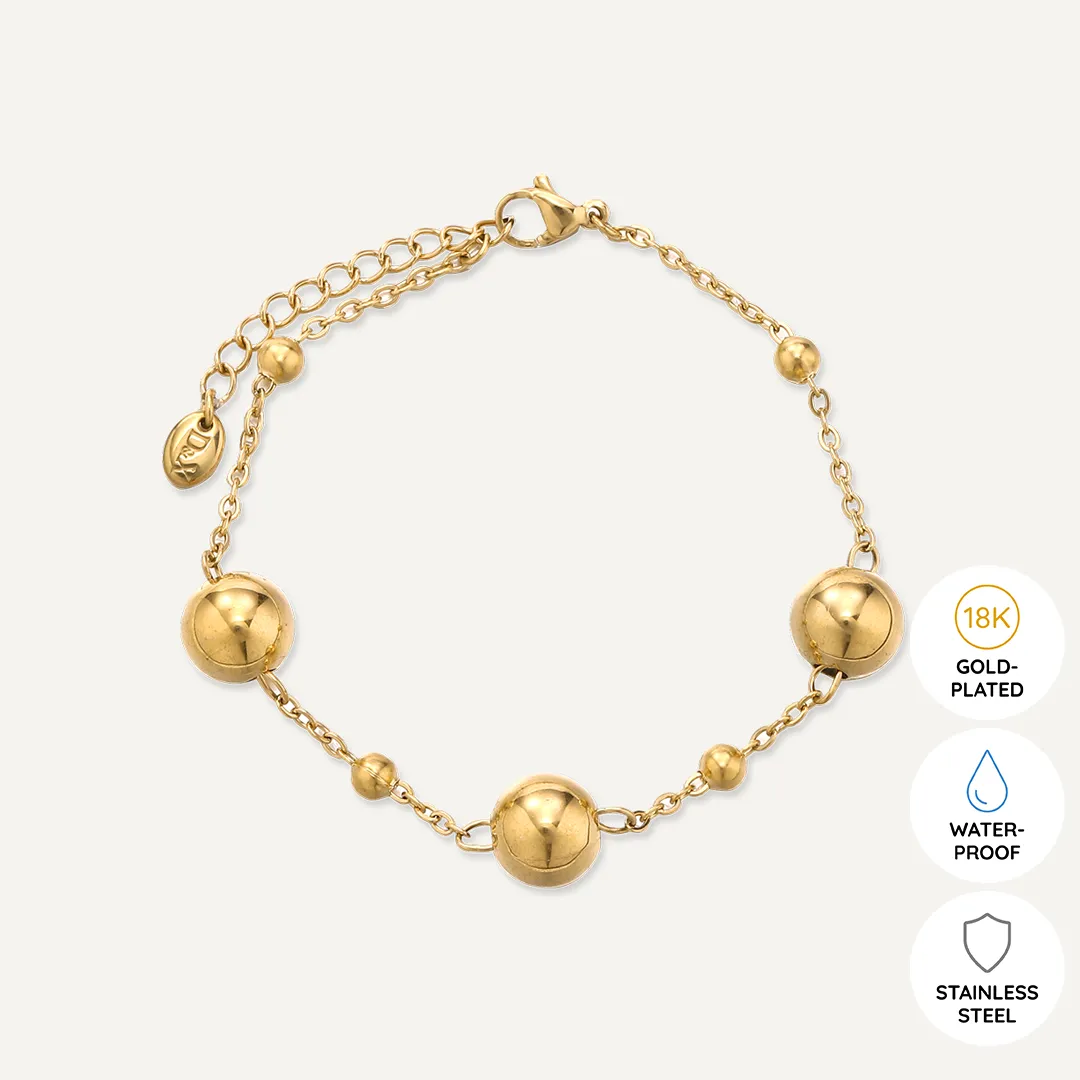 Vibes | Dainty Drops Clasp Bracelet | 18K Gold-Plated