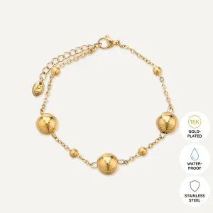 Vibes | Dainty Drops Clasp Bracelet | 18K Gold-Plated