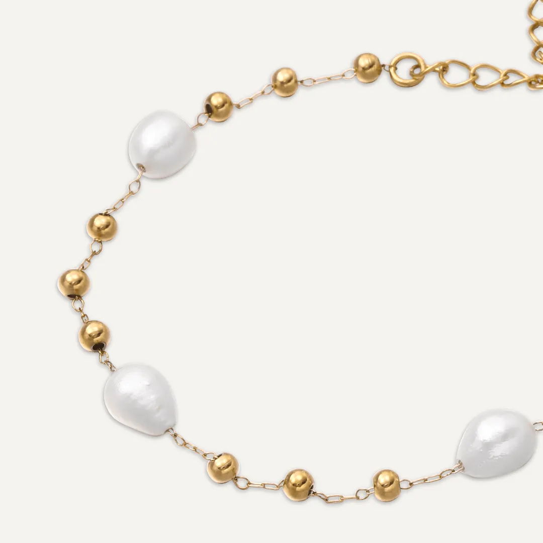 Vibes | Pearl Harmony Clasp Bracelet | 18K Gold-Plated