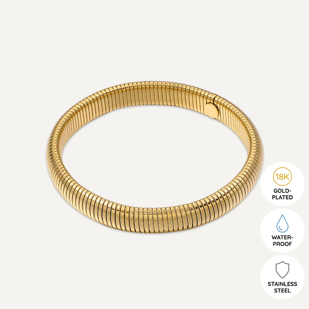 Vibes | Radiant Ridge Fixed Size Bracelet | 18K Gold-Plated